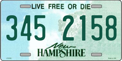 NH license plate 3452158