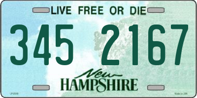 NH license plate 3452167