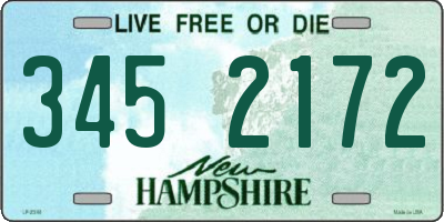 NH license plate 3452172