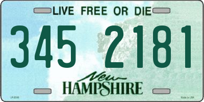 NH license plate 3452181