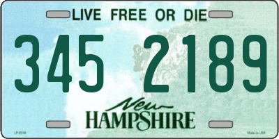 NH license plate 3452189
