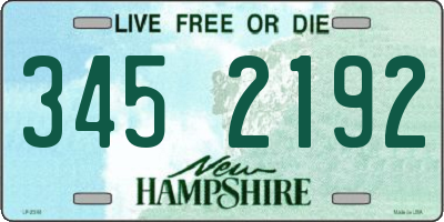 NH license plate 3452192