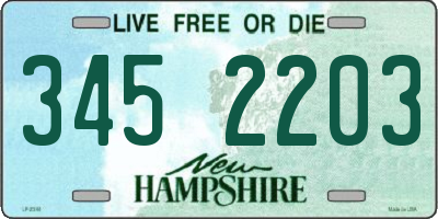 NH license plate 3452203