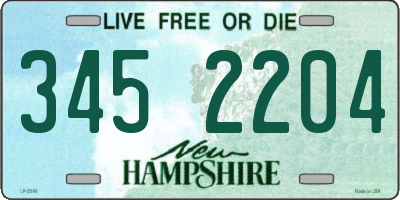 NH license plate 3452204
