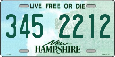NH license plate 3452212