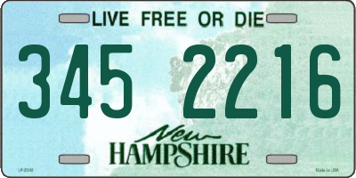 NH license plate 3452216