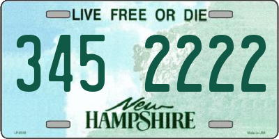NH license plate 3452222