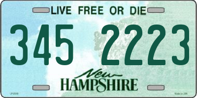 NH license plate 3452223