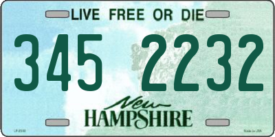NH license plate 3452232