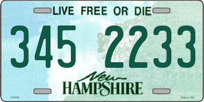 NH license plate 3452233