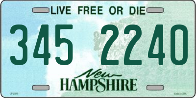 NH license plate 3452240