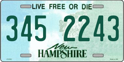 NH license plate 3452243