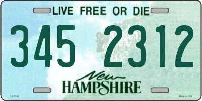 NH license plate 3452312
