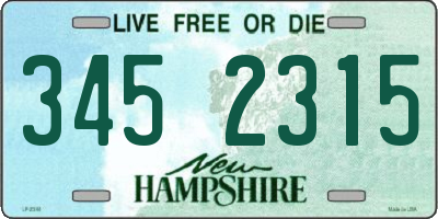 NH license plate 3452315