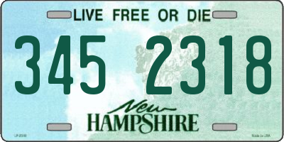 NH license plate 3452318