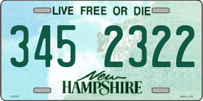 NH license plate 3452322
