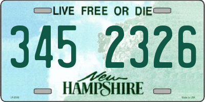 NH license plate 3452326