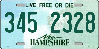 NH license plate 3452328