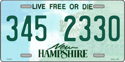 NH license plate 3452330