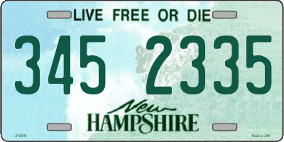 NH license plate 3452335