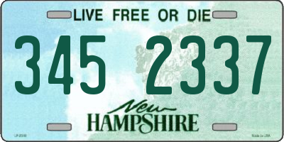 NH license plate 3452337