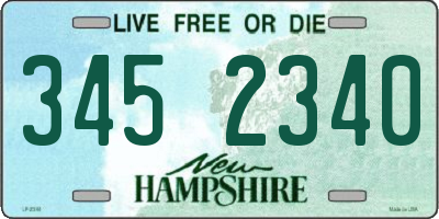 NH license plate 3452340