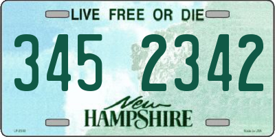NH license plate 3452342