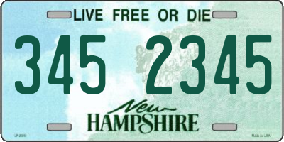 NH license plate 3452345