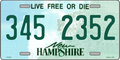 NH license plate 3452352