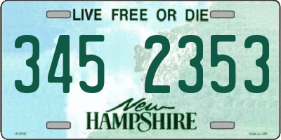 NH license plate 3452353