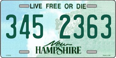 NH license plate 3452363
