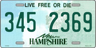 NH license plate 3452369
