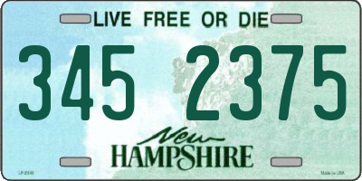 NH license plate 3452375