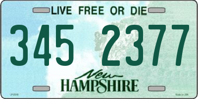 NH license plate 3452377