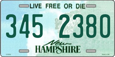 NH license plate 3452380