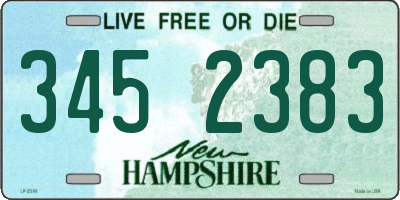 NH license plate 3452383