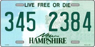 NH license plate 3452384