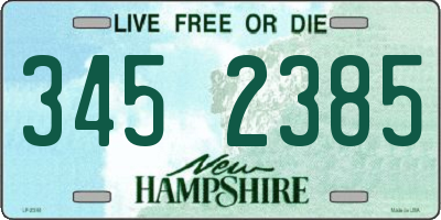 NH license plate 3452385