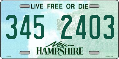 NH license plate 3452403
