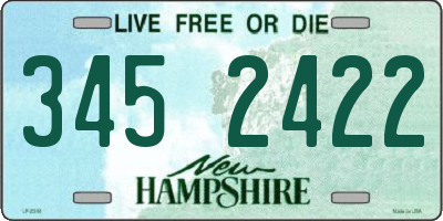 NH license plate 3452422