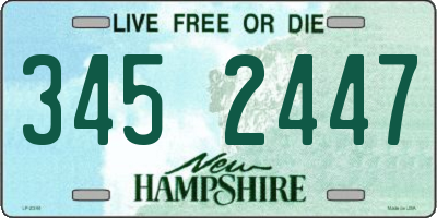 NH license plate 3452447