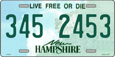 NH license plate 3452453