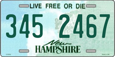 NH license plate 3452467