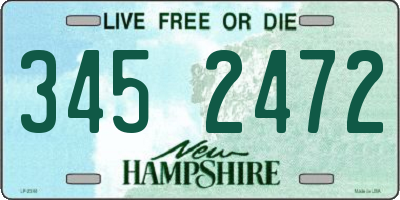 NH license plate 3452472