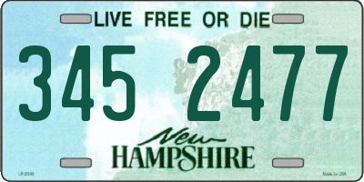NH license plate 3452477