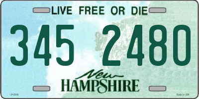 NH license plate 3452480