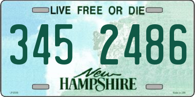 NH license plate 3452486
