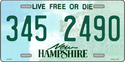 NH license plate 3452490
