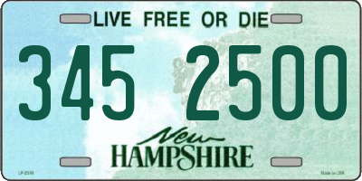 NH license plate 3452500