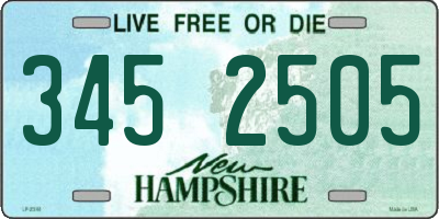 NH license plate 3452505